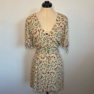 Faithfull the Brand (Anthropologie) Bastille Marianne green floral mini dress, 4